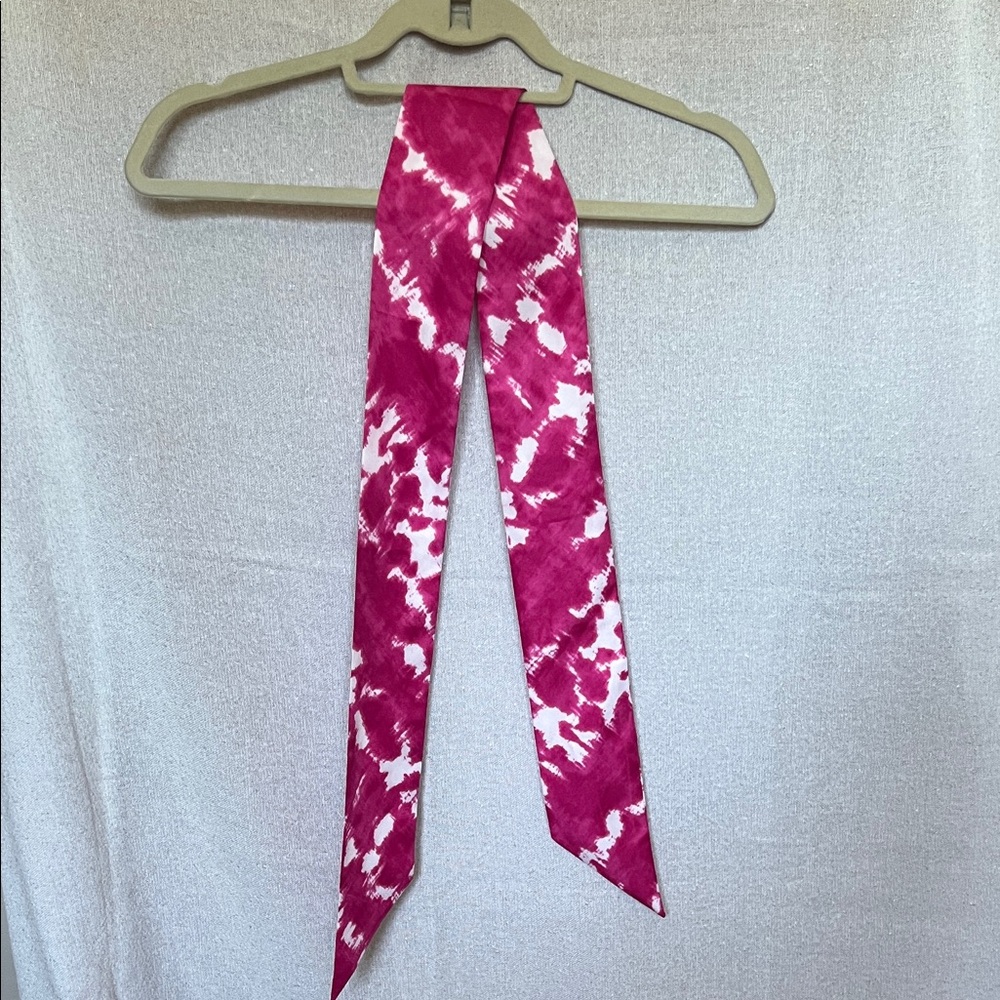 Chico's Pink and White Tie-Dye Scarf